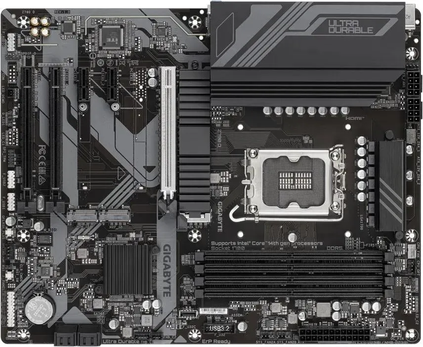картинка Материнская плата Gigabyte Z790D LGA 1700, Intel Z790, 4xDDR5-5600 МГц, 3xPCI-Ex16, 3xM.2, Standard-ATX от магазина КомпьютерЦентр