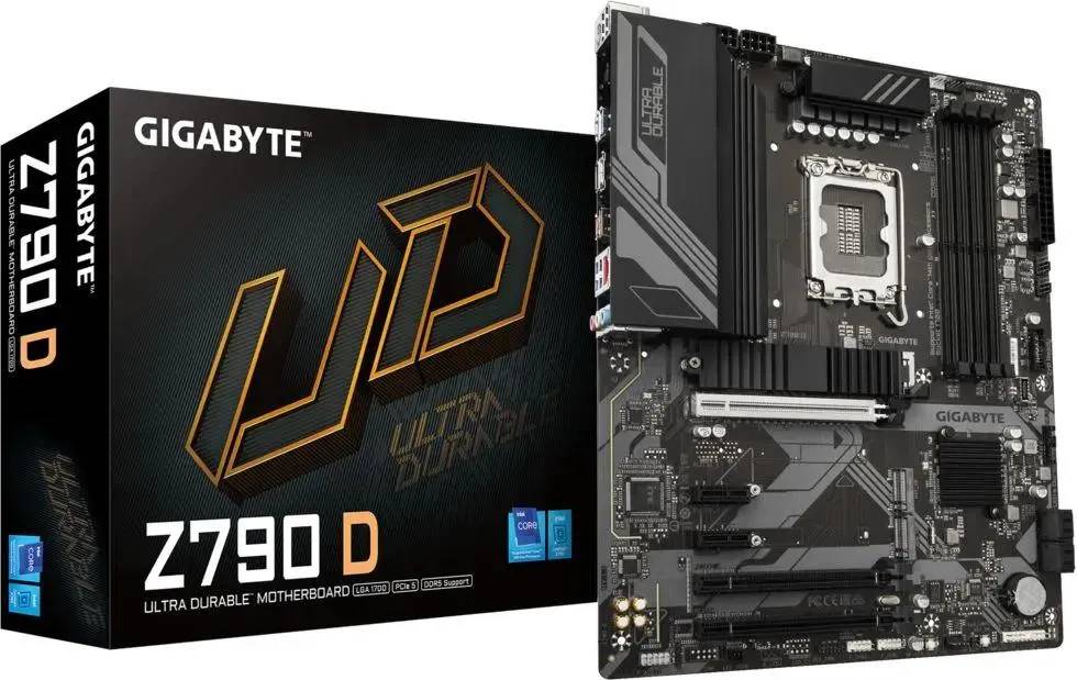 картинка Материнская плата Gigabyte Z790D LGA 1700, Intel Z790, 4xDDR5-5600 МГц, 3xPCI-Ex16, 3xM.2, Standard-ATX от магазина КомпьютерЦентр
