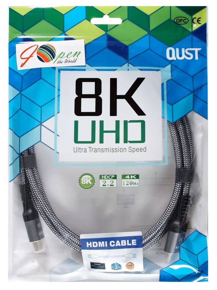 картинка Кабель HDMI iOpen 2m (ACG859A-2.0) 19M/ M,ver. 2.1 8KX60Hz оплетка (Econom) от магазина КомпьютерЦентр