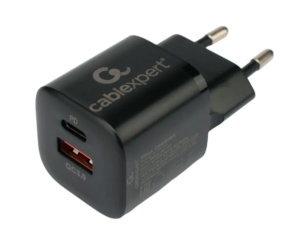 картинка Зарядное устройство Cablexpert 20Вт, черный, пакет (MP3A-PC-47) от магазина КомпьютерЦентр
