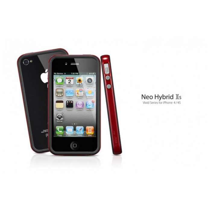 картинка Чехол SGP Case Neo Hybrid 2S Vivid Series Dante Red for iPhone 4/4S (SGP08358) от магазина КомпьютерЦентр
