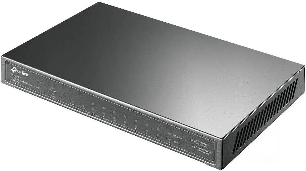 картинка Switch 8-port TP-Link TL-SG1210P (L2) 9x1Гбит/ с 1SFP 8PoE+ 63W неуправляемый от магазина КомпьютерЦентр
