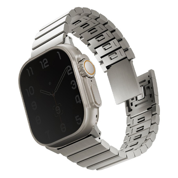 картинка Стальной ремень Uniq STROVA MAG для Apple Watch 49/ 45/ 44/ 42 TITANIUM (49MM-STRVMSIL) от магазина КомпьютерЦентр
