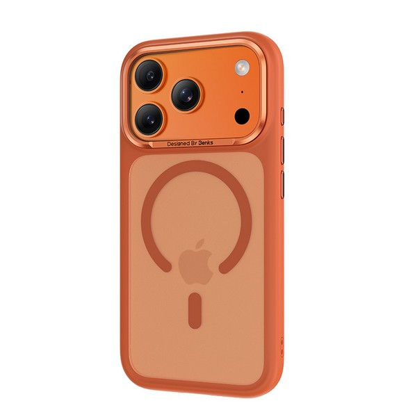 картинка Чехол из экокожи Benks VitaPro Protective Case (MagSafe) для iPhone 17 Pro 6.3'', цвет оранжевый (Orange) (C.K.QY.AP.OR.A069) от магазина КомпьютерЦентр