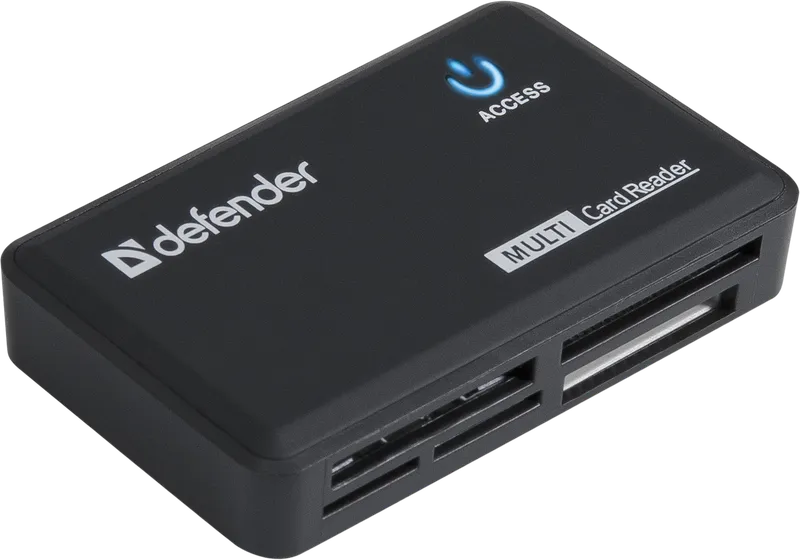 картинка CardReader внешний Defender OPTIMUS, до 4 типов карт одновременно + кабель USB 2.0 A(M) - MiniB (M) длина 1 м. (83501) от магазина КомпьютерЦентр