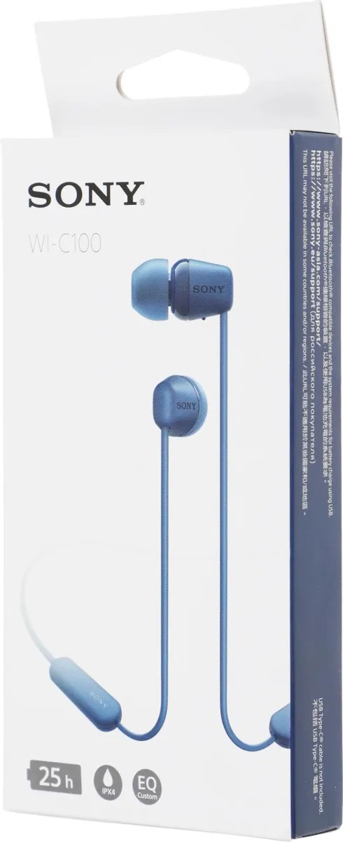 картинка Bluetooth гарнитура Sony WI-C100 Blue (WI-C100/ LZ) от магазина КомпьютерЦентр