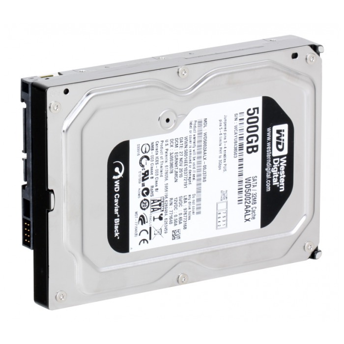 картинка Жесткий диск Western Digital 500Gb Caviar Black 32Mb 7200rpm 3.5″ (WD5002AALX) от магазина КомпьютерЦентр