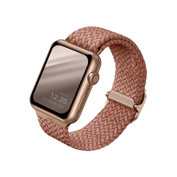 картинка Плетеный ремень Uniq ASPEN для Apple Watch 49/ 45/ 44/ 42 розовый (44MM-ASPPNK) от магазина КомпьютерЦентр