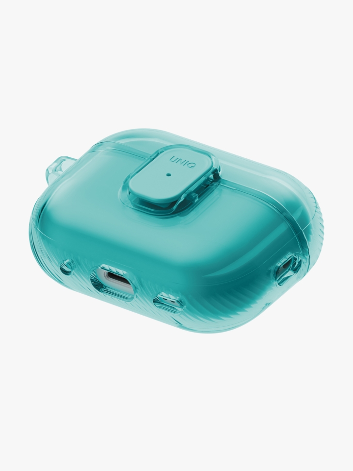 картинка Чехол Uniq Glase PRO TPU Lock Glossy Teal для AirPods Pro 3, зеленый от магазина КомпьютерЦентр