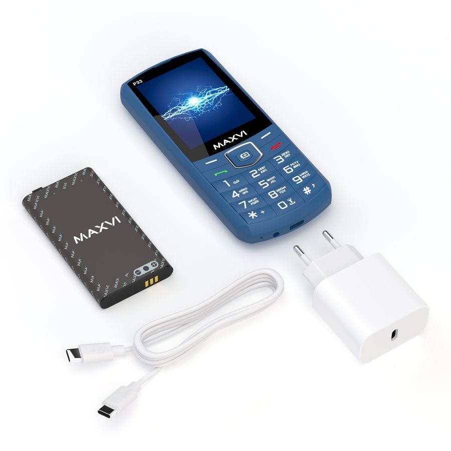 картинка Телефон мобильный Maxvi P33 Маренго 2.8'', QVGA 240x320, Bluetooth, 0.3Mpix, 2-Sim, 4000 мА*ч от магазина КомпьютерЦентр