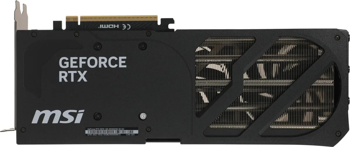 картинка Видеокарта 12Gb GDDR7 GeForce RTX 5070 MSI 192bit GDDR7 2542/ 28000 HDMIx1 DPx3 HDCP Ret (RTX 5070 12G Shadow 3X OC) от магазина КомпьютерЦентр