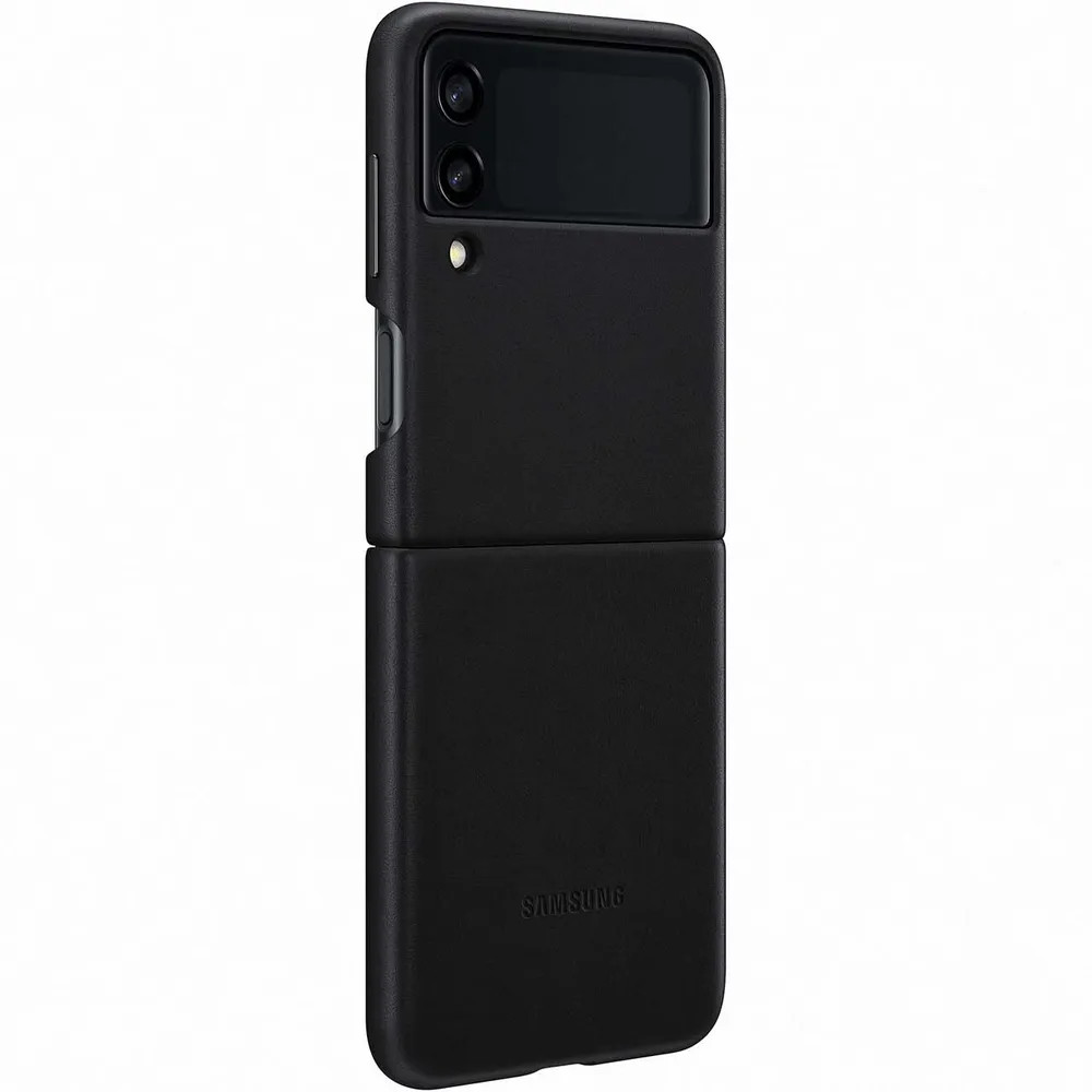 картинка Чехол Samsung Galaxy Z Flip3 Leather Cover Black (EF-VF711) от магазина КомпьютерЦентр