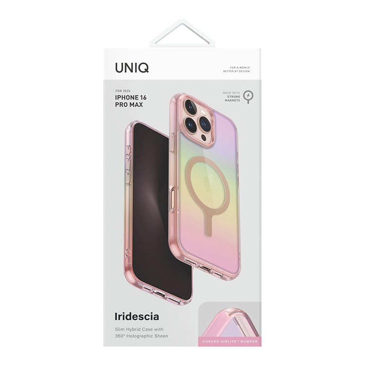 картинка Чехол голографический Uniq IRIDESCIA (MagSafe) для iPhone 16 Pro MAX 6.9'' PINK PRISM (IP6.9P(2024)-IRDMPPRS) от магазина КомпьютерЦентр