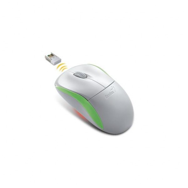 картинка Мышка Genius NS-6000 WL White/ Green (31030089105) от магазина КомпьютерЦентр