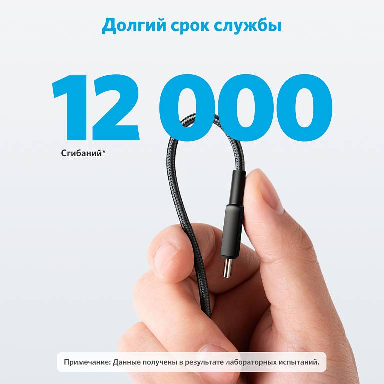 картинка Кабель Anker PowerLine 322 Type-C - Type-C 3m Black (A81F7) от магазина КомпьютерЦентр