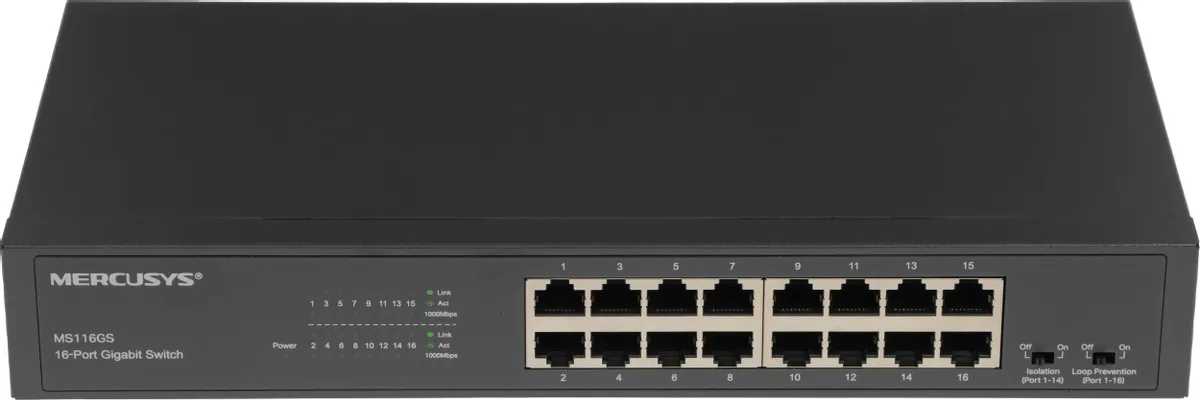 картинка Switch 16-port Mercusys MS116GS (L2) 16x1Гбит/ с неуправляемый от магазина КомпьютерЦентр