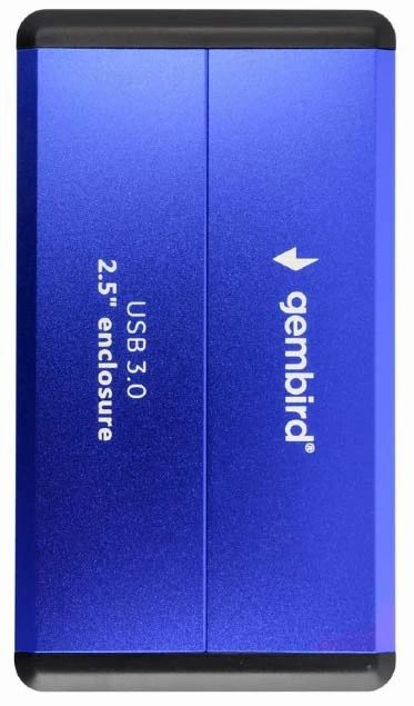 картинка Карман для HDD 2.5'' SSD (DAS) 2.5" (толщиной 9.5 мм) Gembird EE2-U3S-2-B, синий, USB 3.0, SATA, металл от магазина КомпьютерЦентр