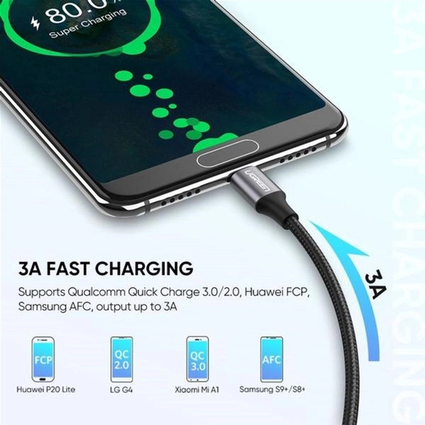 картинка Кабель Type-C 2m USB 2.0 A->C, Ugreen 60128 от магазина КомпьютерЦентр