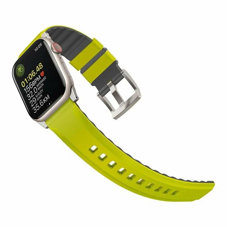 картинка Ремень силиконовый Uniq LINUS AIROSOFT SILICONE для Apple Watch 49/ 45/ 44/ 42 LIME GREEN (49MM-LINUSLGRN) от магазина КомпьютерЦентр