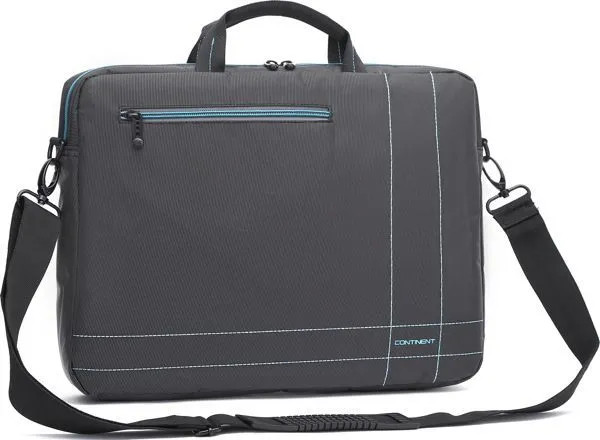 картинка Сумка для ноутбука Сумка Continent CC-201 GB 15.6'' (нейлон, серый с голубой отстрочкой) от магазина КомпьютерЦентр
