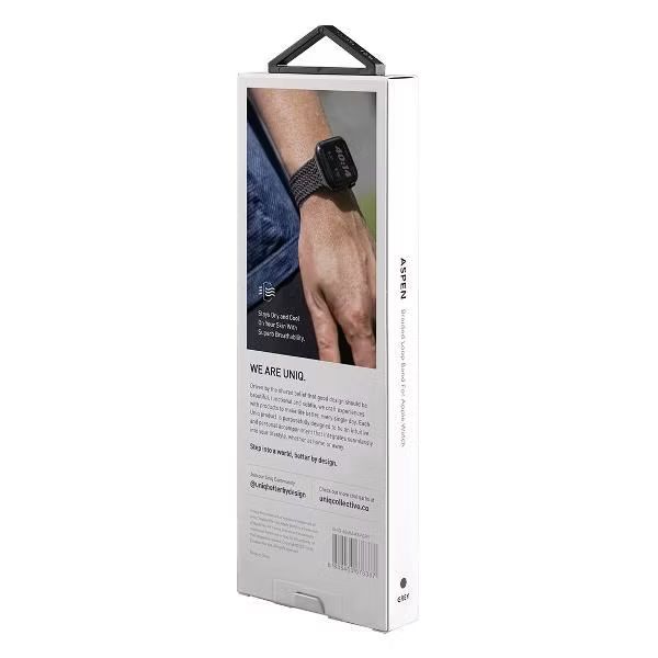 картинка Плетеный ремень Uniq ASPEN для Apple Watch 41/ 40/ 38 GREY (40MM-ASPGRY) от магазина КомпьютерЦентр