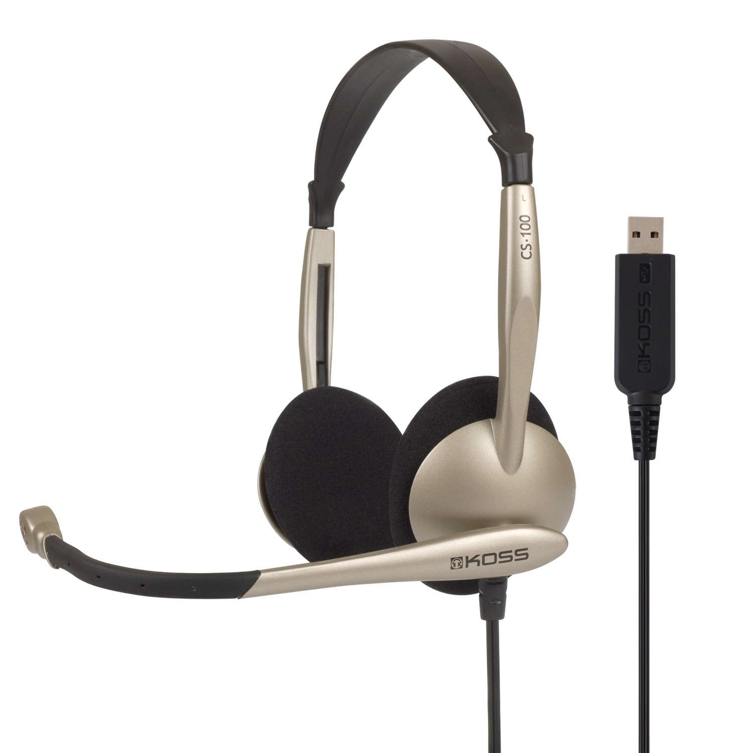 картинка Гарнитура Koss CS100-USB Black/ Gold (15116376) от магазина КомпьютерЦентр