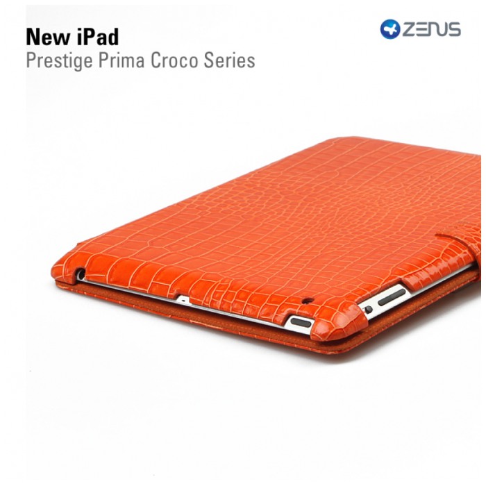 картинка Чехол Zenus Prestige Prima Croco Series Orang for new iPad от магазина КомпьютерЦентр