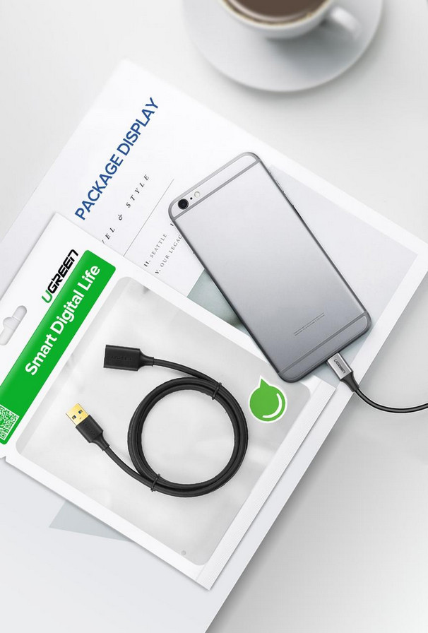 картинка Кабель USB 3.0 A->F Ugreen US129 1.5 м 30126 от магазина КомпьютерЦентр