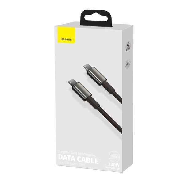 картинка Кабель Baseus Pudding Series Fast Charging Cable Type-C to Type-C 100W 1.2m Cluster Black от магазина КомпьютерЦентр