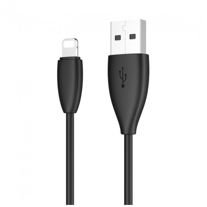 картинка Кабель Baseus Data Cable Lightning Small Pretty Waist 120cm 2A Black (CALMY-01) от магазина КомпьютерЦентр