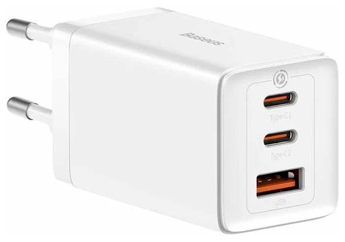 картинка СЗУ Baseus GaN5 Pro Fast Charger 2C+U 65W EU White (With Cable Type-C to Type-C 100W 1m Black) CCGP120202 от магазина КомпьютерЦентр