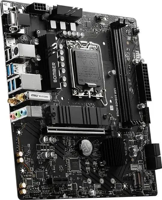 картинка Материнская плата MSI B760M BOMBER WIFI Soc-1700 Intel B760 mATX 2xDDR5 PCI-Ex16 DP/ HDMI/ DSub SATA3 2xM2 USB3.2 Gen1 от магазина КомпьютерЦентр