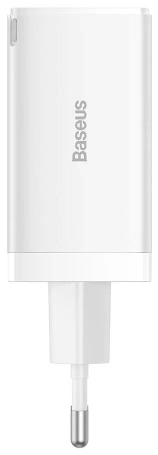 картинка СЗУ Baseus GaN5 Pro Fast Charger 2C+U 65W EU White (With Cable Type-C to Type-C 100W 1m Black) CCGP120202 от магазина КомпьютерЦентр