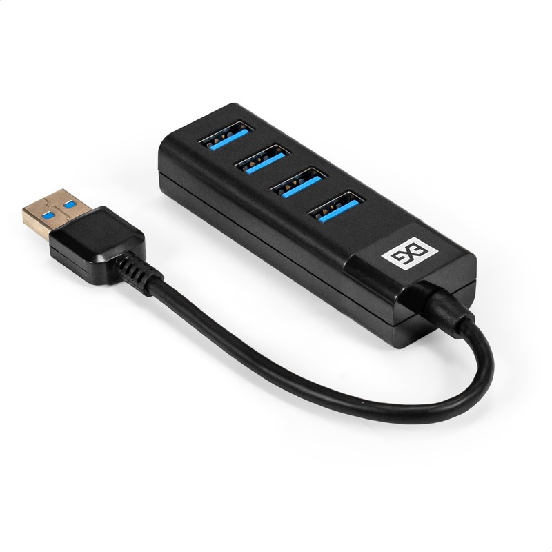 картинка HUB 4-port ExeGate DUB-4TP (EX296925RUS) кабель-адаптер USB3.0 --> 4xUSB3.0, Plug&Play, черный от магазина КомпьютерЦентр