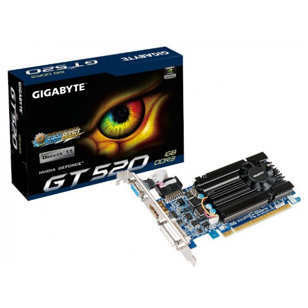 картинка Видеокарта Gigabyte GeForce GT520 1Gb 64bit DDR3 (GV-N520D3-1GI) от магазина КомпьютерЦентр