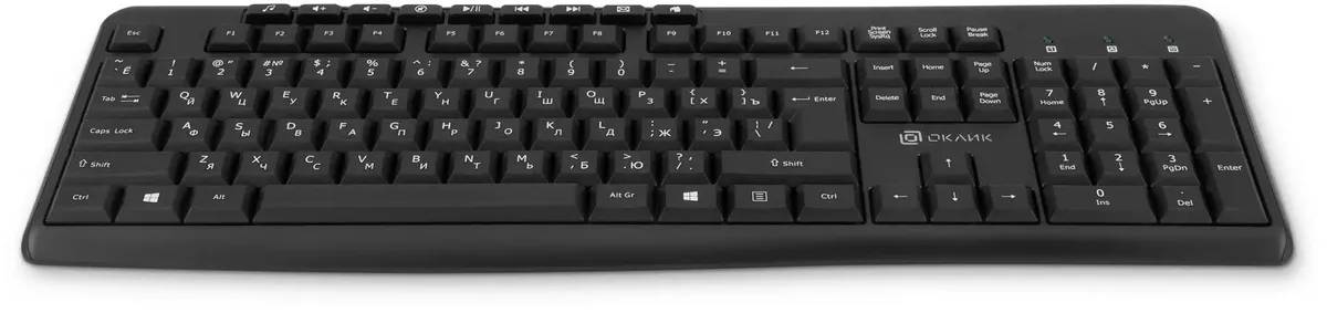 картинка Клавиатура Oklick K225W Black USB беспроводная Multimedia (1875232) от магазина КомпьютерЦентр