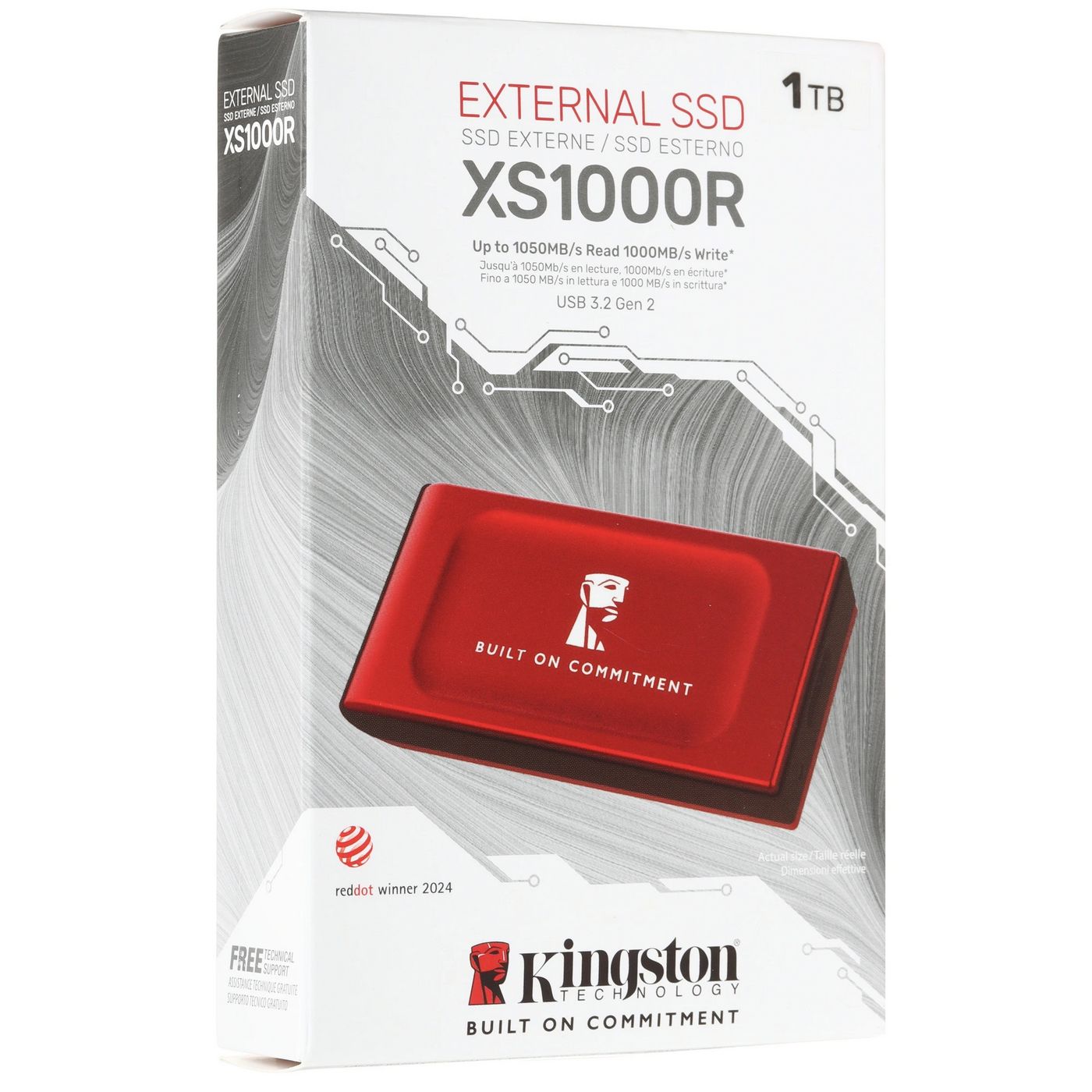 картинка SSD внешний 1Tb Kingston XS1000 USB Type-C Red (SXS1000R/ 1000GA) от магазина КомпьютерЦентр