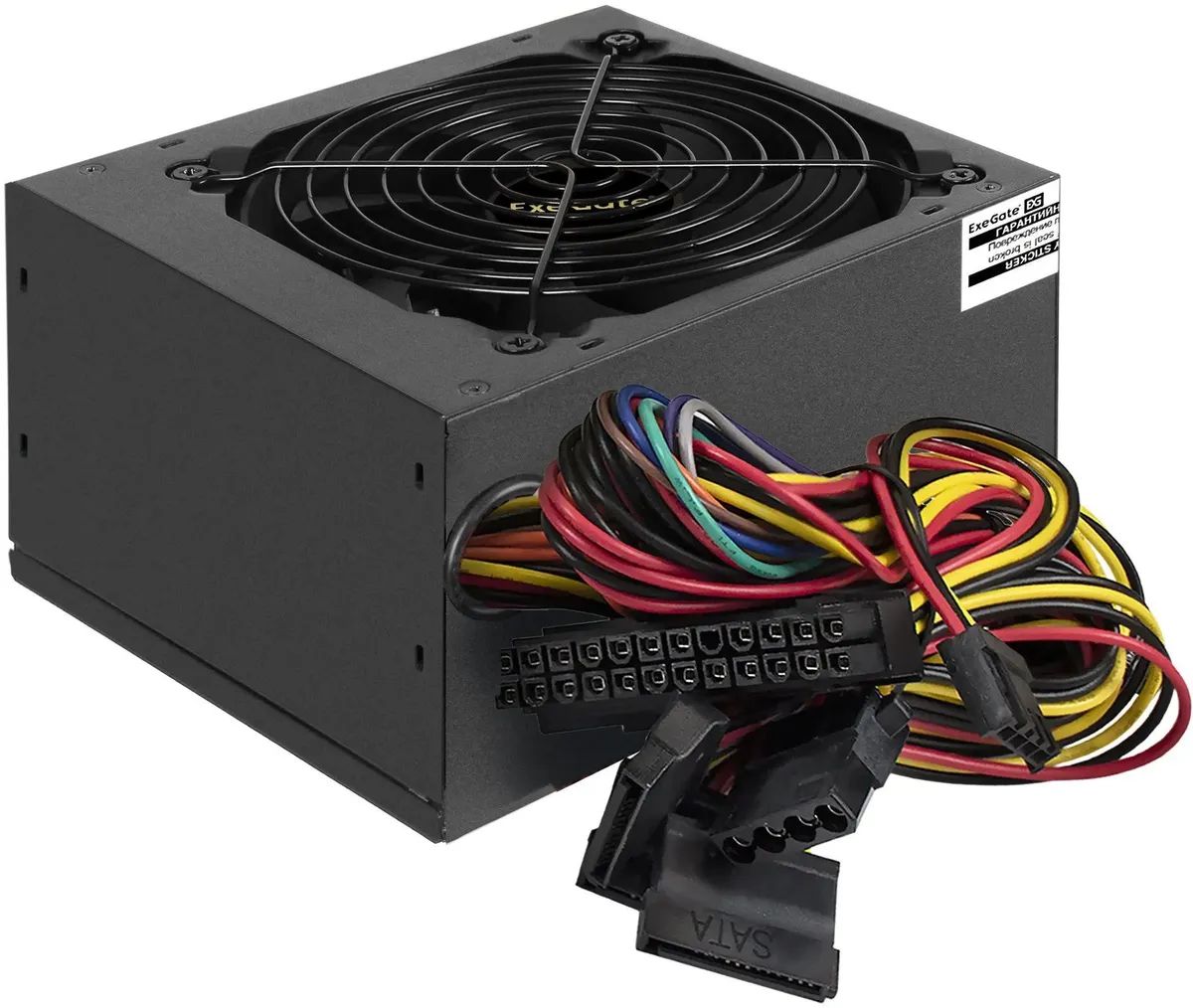 картинка Блок питания 400W ExeGate 400PPE, APFC, 12cm, 24p+4p, PCI-E, 3 IDE, 5 SATA, FDD + кабель 220V, 80 PLUS WHITE, черный (EX260638RUS-S) от магазина КомпьютерЦентр