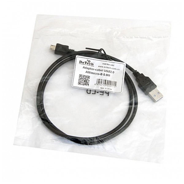 картинка Кабель DeTech USB 2.0 a->Micro b, 0.8 м от магазина КомпьютерЦентр