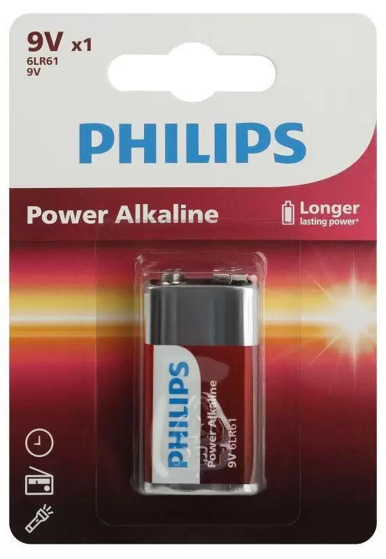 картинка Батарея Philips 6LR61 9B Power Alkaline (Б0062717) (блистер 1шт) КРОНА от магазина КомпьютерЦентр