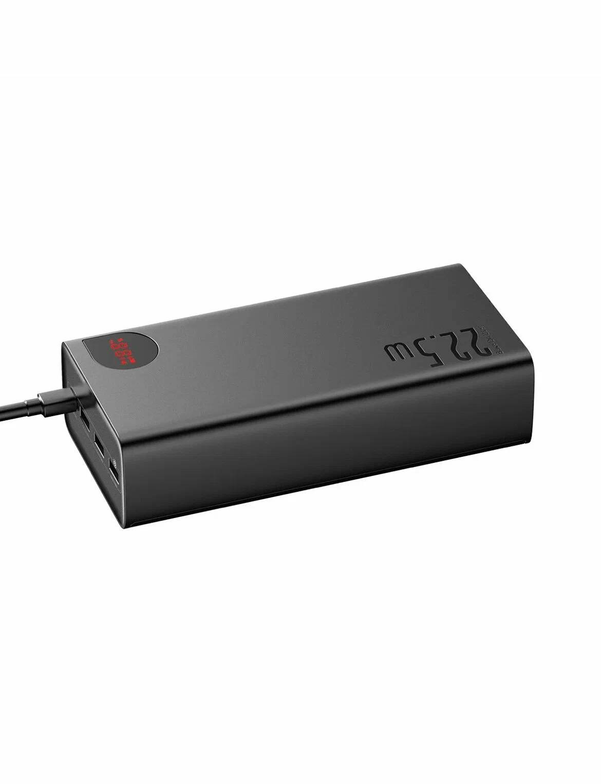 картинка Внешний аккумулятор Baseus Adaman Digital Display Fast Charge 40000mAh 22.5W Black (Cable USB to Type-C) от магазина КомпьютерЦентр