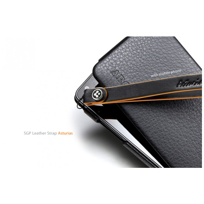 картинка  SGP Strap Leather Asturias Series Black for iPhone/ iPod/ Mobile (SGP08116) от магазина КомпьютерЦентр
