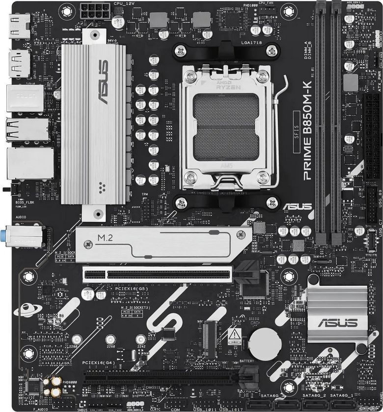 картинка Материнская плата Asus PRIME B850M-K Soc-AM5 AMD B850 2xDDR5, mATX от магазина КомпьютерЦентр