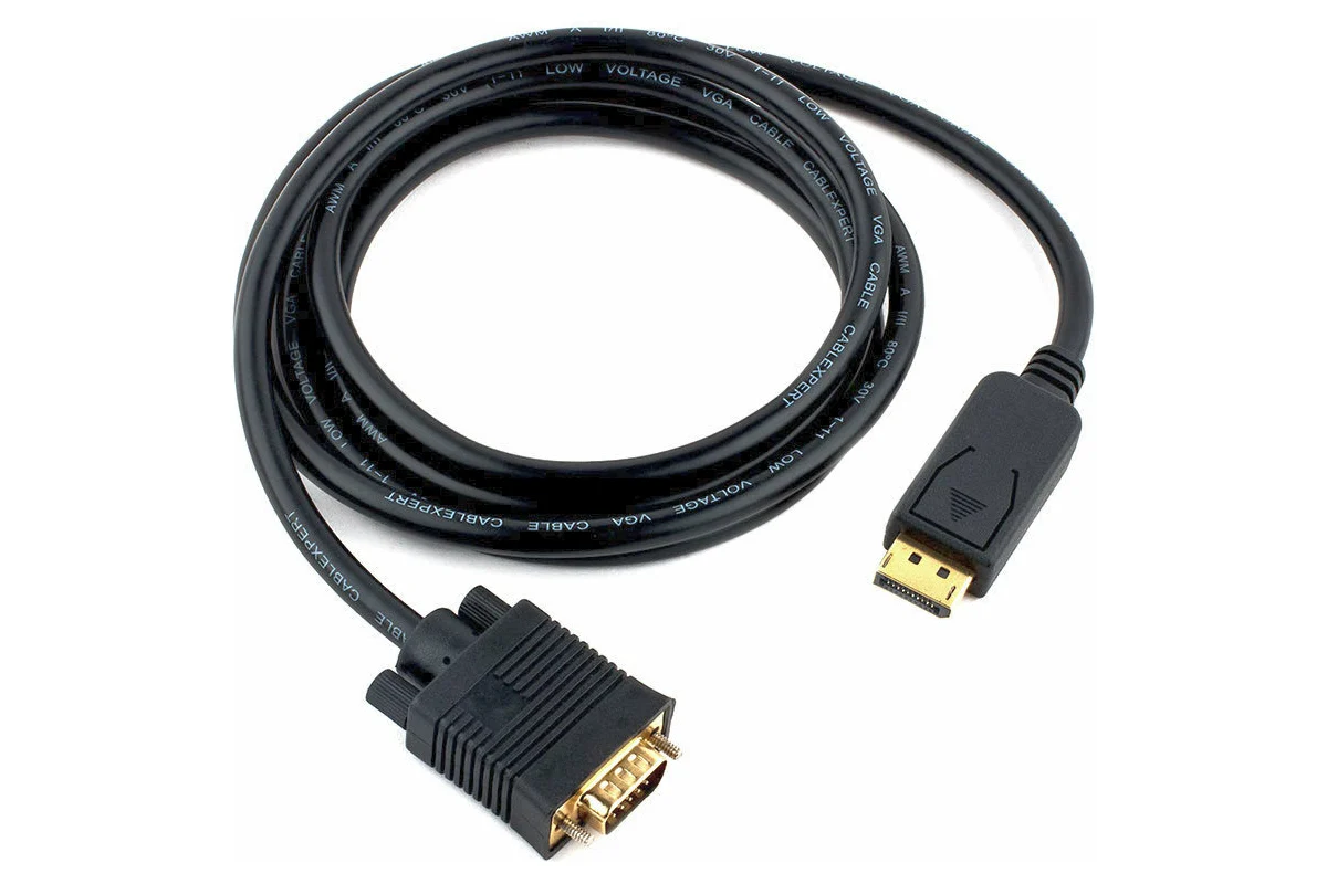 картинка Кабель DisplayPort->VGA Cablexpert CCP-DPM-VGAM-6, 1,8м, 20M/ 15M, черный, экран, пакет от магазина КомпьютерЦентр
