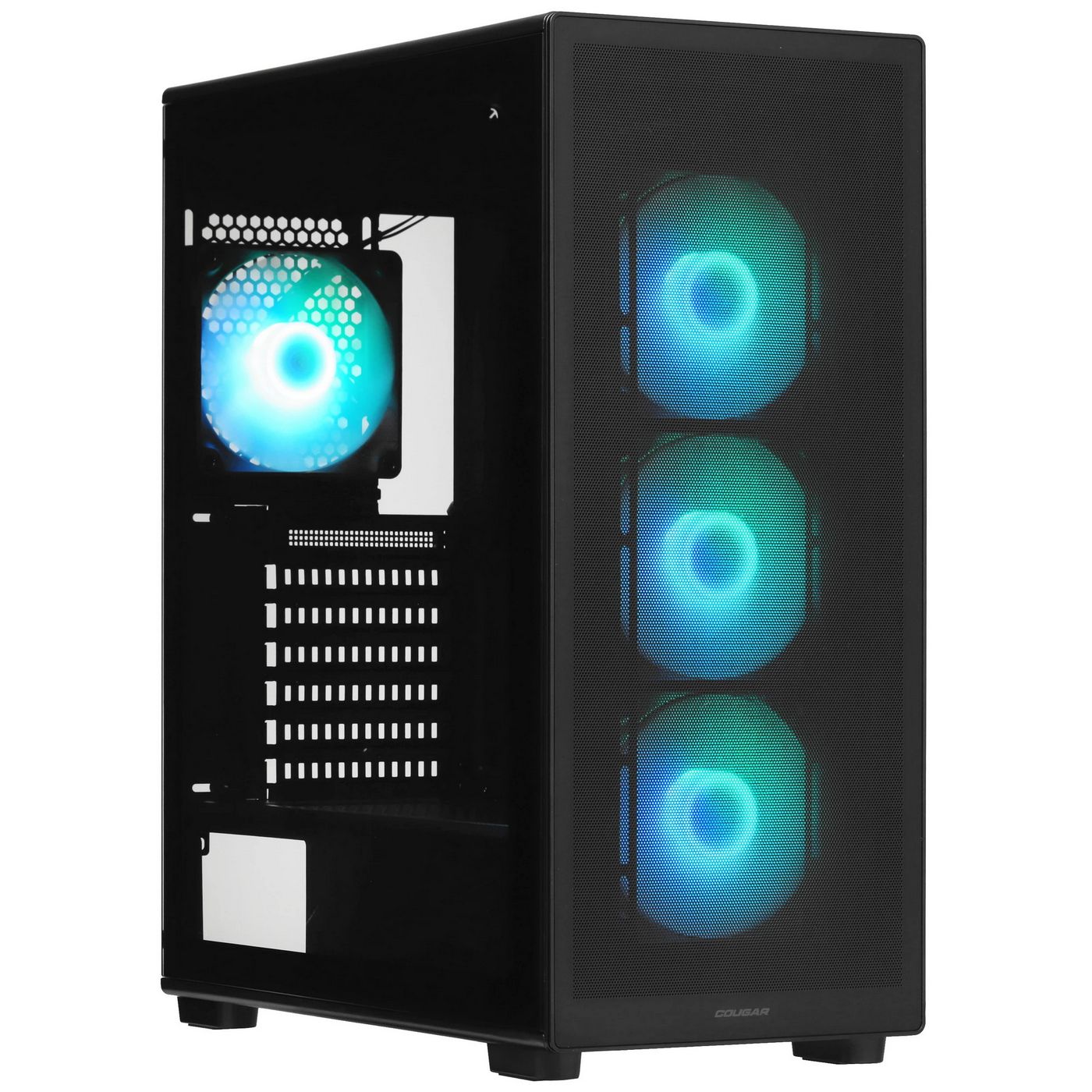 картинка Корпус Cougar MX220 Mid-Tower, Black, TG, 4x120 ARGB fan, 2xUSB 3.0, Type-C, без БП от магазина КомпьютерЦентр