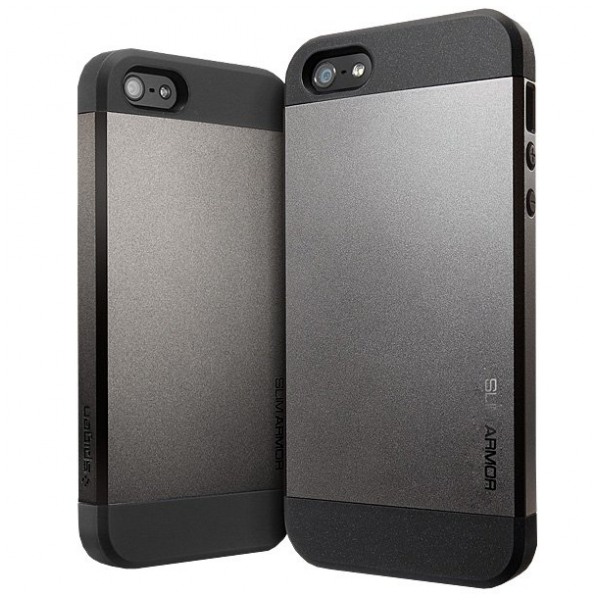 картинка Чехол SGP Case Slim Armor S Series Gun Metal for iPhone 5 (SGP10475) от магазина КомпьютерЦентр