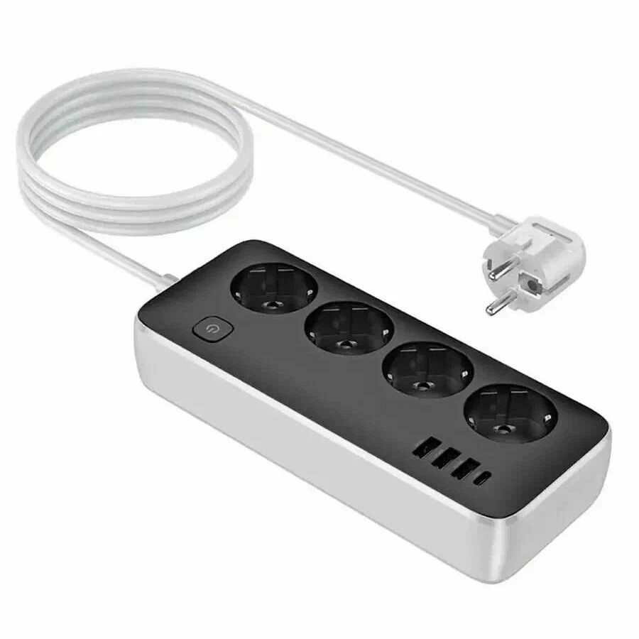 картинка Удлинитель HOCO AC21 Sunlight 4-bit(1C3A) desktop socket black от магазина КомпьютерЦентр