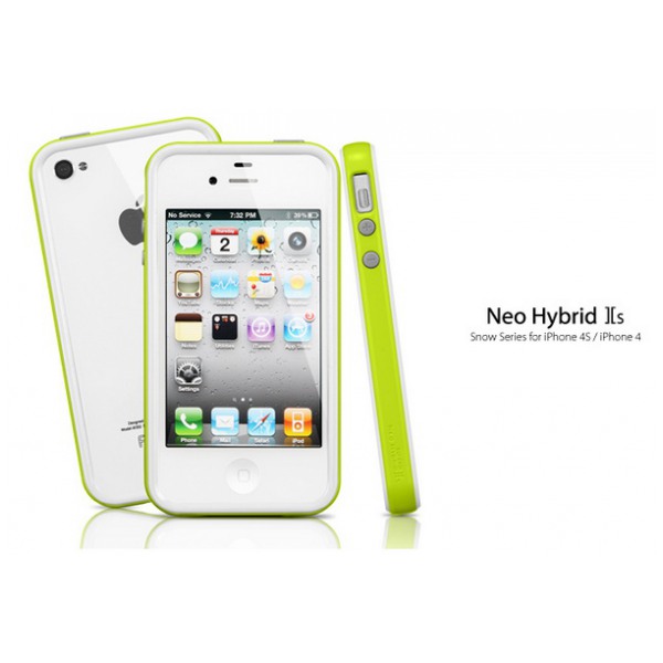 картинка Чехол SGP Case Neo Hybrid 2S Snow Series Lime for iPhone 4/ 4S (SGP08356) от магазина КомпьютерЦентр
