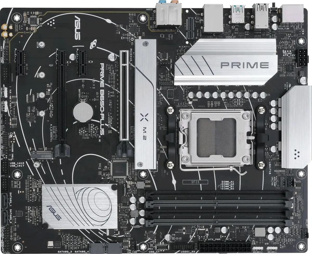 картинка Материнская плата Asus PRIME B650-PLUS SocketAM5 AMD B650 4xDDR5, ATX от магазина КомпьютерЦентр