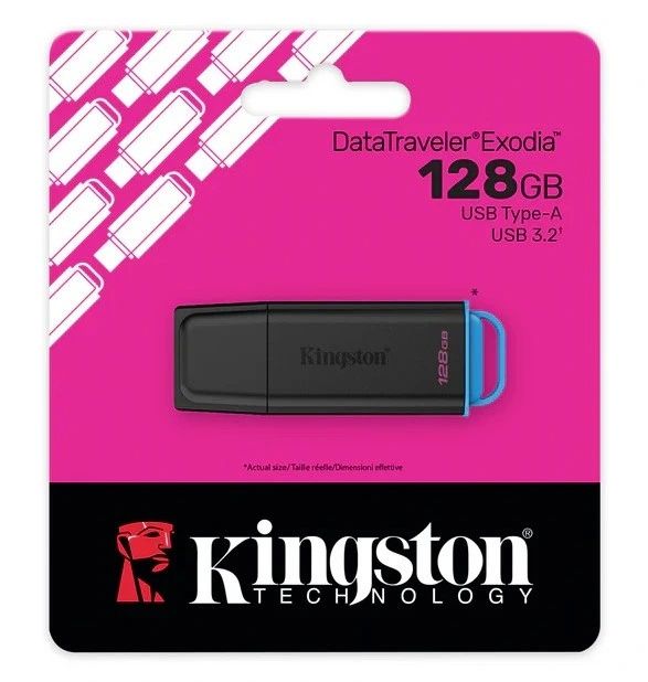 картинка USB3.1 накопитель 128Gb Kingston DataTraveler Exodia G2 Black/ Blue (DTXG2/ 128GB) от магазина КомпьютерЦентр